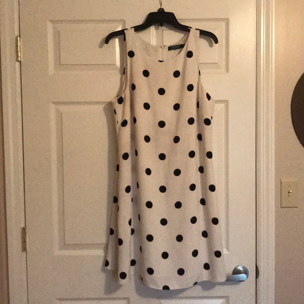 Ralph Lauren Polka Dot Trapeze Dress